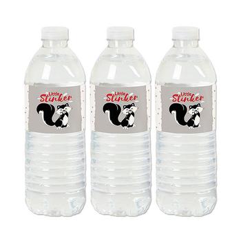 商品Little Stinker - Woodland Skunk Baby Shower or Birthday Party Water Bottle Sticker Labels - Set of 20图片