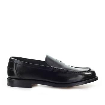 推荐Doucal's Men's  Black Leather Loafers商品
