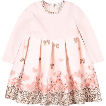 推荐Monnalisa Pink Dress For Baby Girl With Bears商品