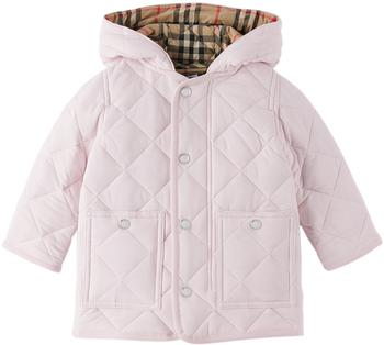 Burberry | 粉色绗缝婴儿夹克商品图片,