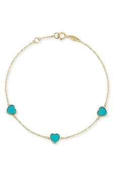 Ember Fine Jewelry | Turquoise Heart Station Chain Bracelet,商家Nordstrom Rack,价格¥2054