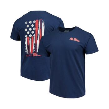 商品Image One | Men's Navy Ole Miss Rebels Baseball Flag Comfort Colors T-shirt,商家Macy's,价格¥237图片