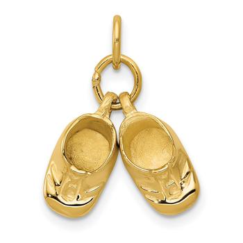 商品Baby Shoes Charm in 14k Polished Yellow Gold图片