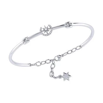 LuvMyJewelry | North Star Crescent Diamond Bangle In Sterling Silver,商家Verishop,价格¥2499