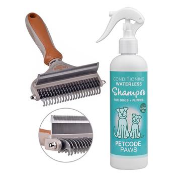 商品Petcode Paws | Dog Detangling Kit with Duo Brush and Leave- in Shampoo Conditioner Spray,商家Macy's,价格¥265图片