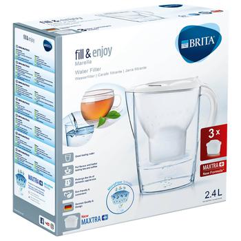 商品BRITA | BRITA Maxtra+ Marella Cool Water Filter Jug Starter Pack with 3 Cartridges - White,商家The Hut,价格¥299图片