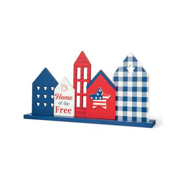 商品Glitzhome | 16" L Wooden Patriotic, Americana House Table Decor,商家Macy's,价格¥215图片