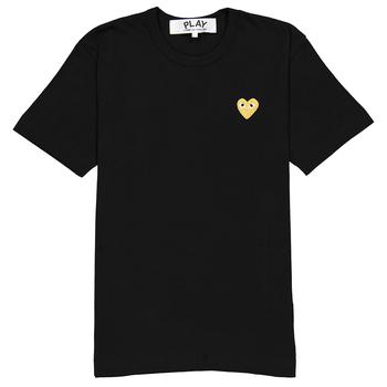 product Comme Des Garcons Mens Black Play Gold Heart Logo Tee image