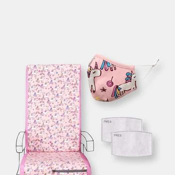 Eva Franco | Airplane Travel Set in Unicorn Party Seat Cover, Kids Mask & 2 Filters KIDS MEDIUM MASK TRAVEL SET,商家Verishop,价格¥1117