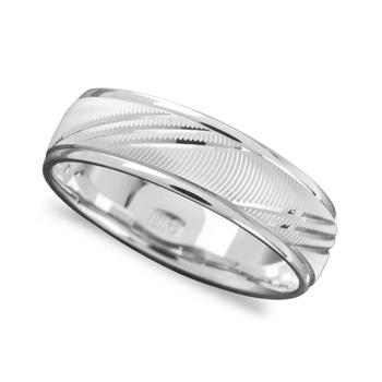 商品Men's 14k White Gold Ring, Flash Band (Size 6-13)图片