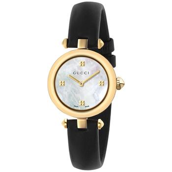 Gucci | Women's Swiss Diamantissima Black Leather Strap Watch 27mm商品图片,