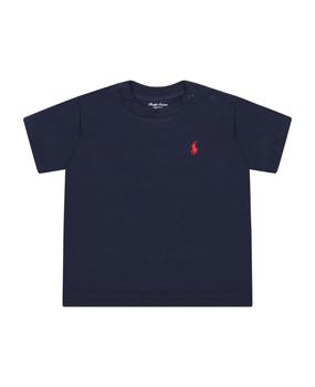 推荐Blue T-shirt For Baby Kids With Iconic Pony Logo商品