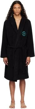 Emporio Armani | Black Embroidered Bath Robe,商家Ssense US,价格¥1365