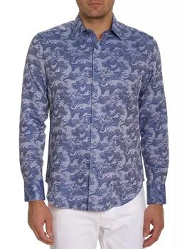 推荐Wave You Linen & Cotton Jacquard Classic-Fit Shirt商品