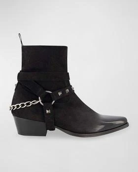 推荐Men's Suede Harness Chain Boots商品