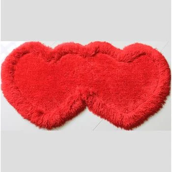 Simplie Fun | Double Heart Shape Hand Tufted 4-inch Thick Shag Area Rug (28-in x 55-in),商家Premium Outlets,价格¥519