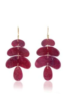 Ten Thousand Things | Ten Thousand Things - Small Totem 18K Yellow Gold Ruby Earrings - Red - OS - Moda Operandi - Gifts For Her,商家Fashion US,价格¥27491