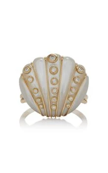 Yvonne Leon | Yvonne Leon - 9K Yellow Gold; Diamond And Pearl Ring - White - US 7 - Moda Operandi - Gifts For Her,商家Fashion US,价格¥20992