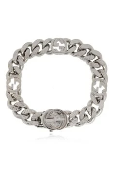Gucci | Gucci Logo Plaque Chain-Link Bracelet 独家减免邮费