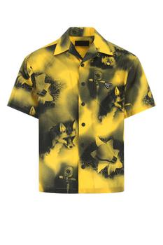 Prada | Prada Logo Plaque Abstract Print Shirt商品图片,