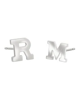 Zoe Lev | Regin Personalized Initial Stud Earrings in 14K White Gold,商家Neiman Marcus,价格¥1485