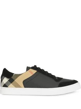 推荐BURBERRY - Check Motif Leather Sneakers商品