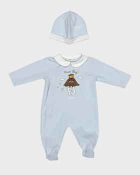 商品Fendi | Boy's Logo-Print Dream Big Footie W/ Hat Set, Size Newborn-6M,商家Neiman Marcus,价格¥3259图片