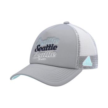 Adidas | Women's Gray, White Seattle Kraken Foam Trucker Snapback Hat商品图片,