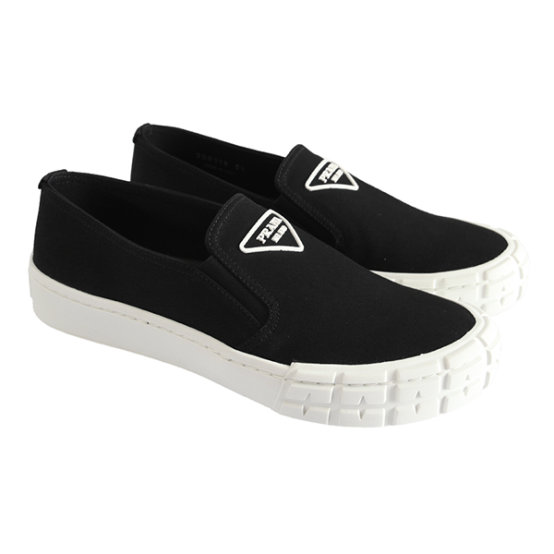 Prada | PRADA 男士黑色帆布三角徽标套穿式运动鞋 2DG119-GUD-F0967商品图片,独家减免邮费