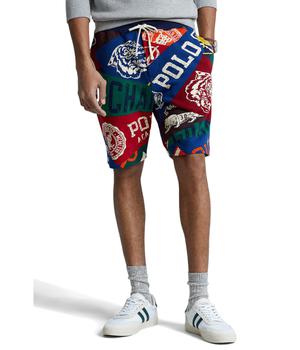 拉夫劳伦短裤图片, Ralph Lauren | 8.5" Pennant-Print Fleece Shorts商品图片 7.4折