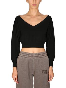 Alexander Wang | Alexander Wang V-Neck Cropped Sweater商品图片,6.7折