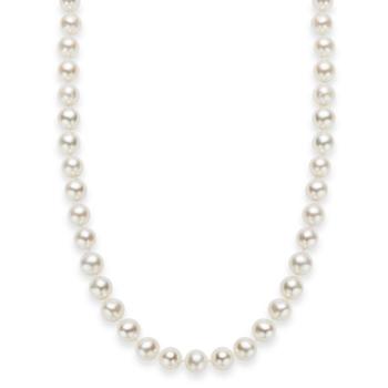 商品18" Cultured Freshwater Pearl Strand Necklace in Sterling Silver 淡水珍珠项链(7-8mm)图片