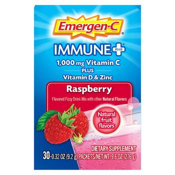 商品Emergen-C Immune+ | Drink Mix with 1000mg Vitamin C Plus Vitamin D & Zinc Raspberry,商家Walgreens,价格¥85图片