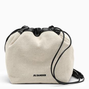 Jil Sander | Natural canvas and leather bucket bag商品图片,