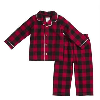 Mudpie | Boy's Buffalo Check Two Piece Pajama Set In Red,商家Premium Outlets,价格¥288
