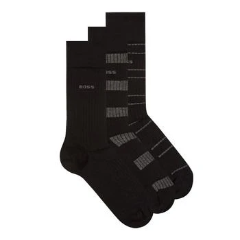 Hugo Boss | BOSS 3 Pack Ribbed Socks - Black 