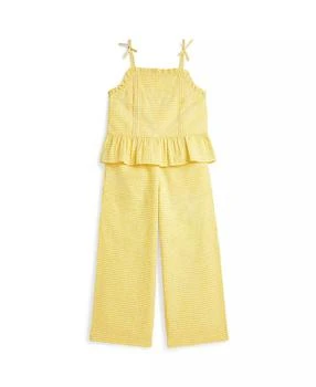 Ralph Lauren | Big Girls 2-Piece Gingham Seersucker Top and Pant Set,商家Macy's,价格¥348