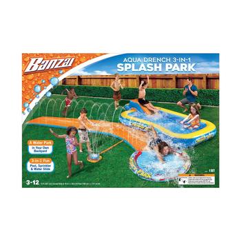 商品Banzai | Aqua Drench 3-in-1 Splash Park with Pool, Sprinkler and Waterslide,商家Macy's,价格¥287图片