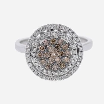 推荐Le Vian 14K White Gold, Chocolate and Vanilla Diamond Halo Statement Ring PEAK16商品