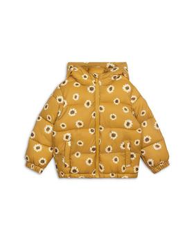 商品Miles The Label | Girls' Sunflower Print Hooded Puffer Jacket - Little Kid,商家Bloomingdale's,价格¥509图片