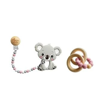 3 Stories Trading Tiny Teethers Infant Silicone And Beech Rattle And Teether Gift Set, Koala