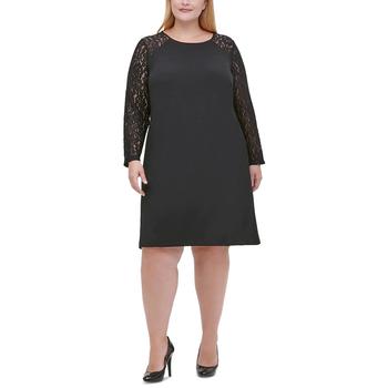 Tommy Hilfiger | Plus Size Lace-Sleeve Shift Dress商品图片,6.9折