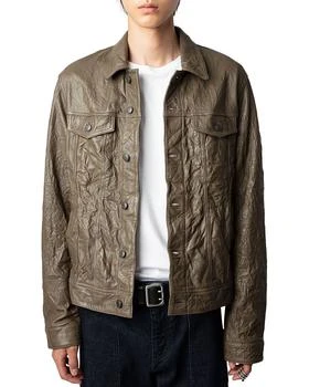 Zadig&Voltaire | Base Crinkle Leather Shirt Jacket,商家Bloomingdale's,价格¥2649