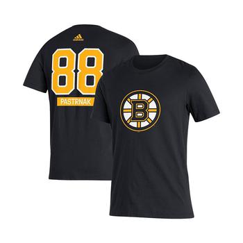 亚历山大王联名阿迪达斯, Adidas | Men's David Pastrnak Black Boston Bruins Player Name and Number T-shirt商品图片 
