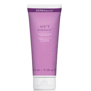 洗面奶女怎么选, DERMAdoctor | DERMAdoctor Ain't Misbehavin' Medicated AHA/BHA Acne Cleanser 7.1 oz商品图片 