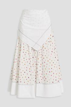 推荐Layered floral-print cotton-poplin midi skirt商品