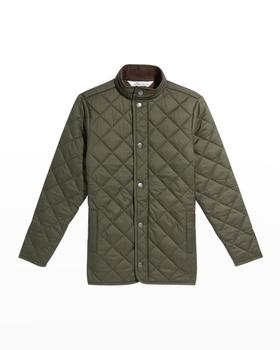 推荐Boy's Suffolk Quilted Solid Coat, Size XXS-XL商品