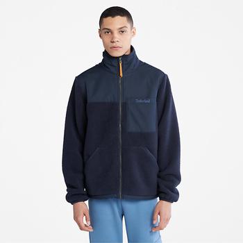 添柏岚外套, Timberland | High-Pile Zip-Front Fleece for Men in Navy商品图片 