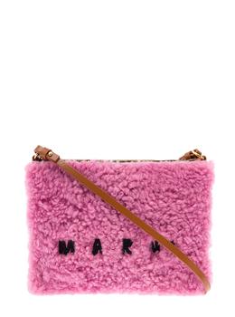 Marni | Pink Sheepskin and Leather Crossbody Bag with Logo Marni Woman商品图片,6.6折×额外9折, 额外九折