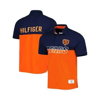 Tommy Hilfiger | Men's Orange, Navy Chicago Bears Color Block Polo Shirt 7.4折